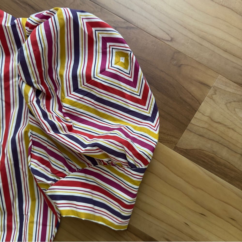 NWT Silvia Tcherassi Roopal midi-dress cotton bow stripe Anthropologie miosotis - Picture 16 of 16